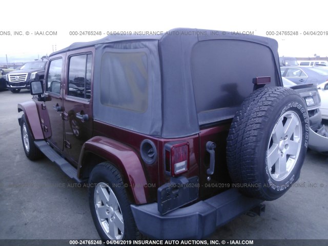 1J4GB59137L111579 - 2007 JEEP WRANGLER SAHARA BURGUNDY photo 3