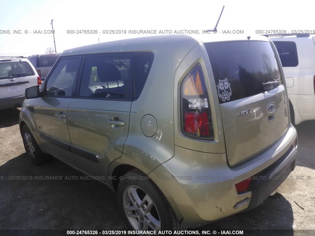 KNDJT2A2XB7287980 - 2011 KIA SOUL +/!/SPORT GREEN photo 3