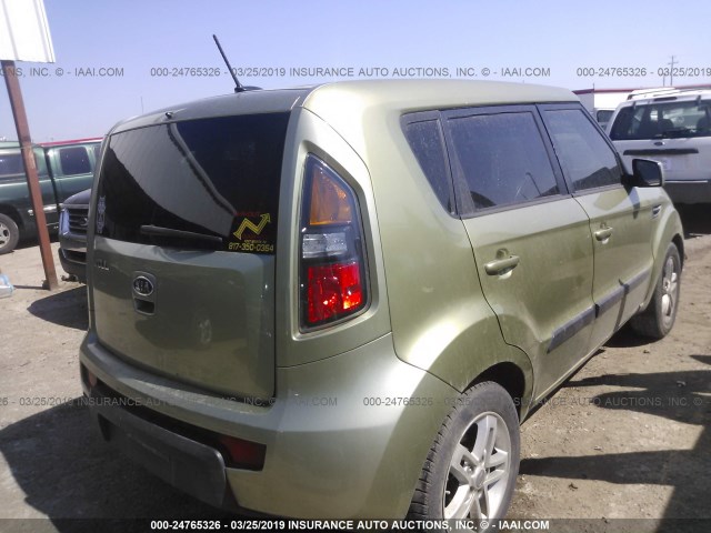 KNDJT2A2XB7287980 - 2011 KIA SOUL +/!/SPORT GREEN photo 4