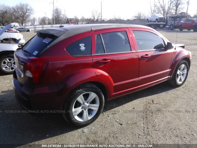 1B3CB4HA5AD668075 - 2010 DODGE CALIBER SXT RED photo 4