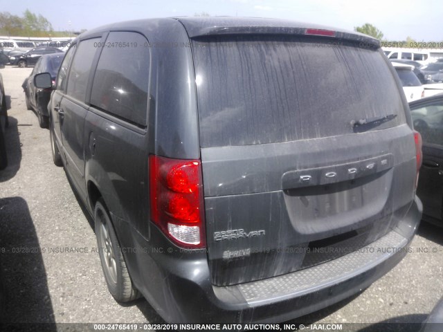 2C4RDGBG2CR249554 - 2012 DODGE GRAND CARAVAN SE GRAY photo 3