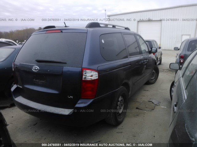 KNDMB233796277025 - 2009 KIA SEDONA EX/LX BLUE photo 4