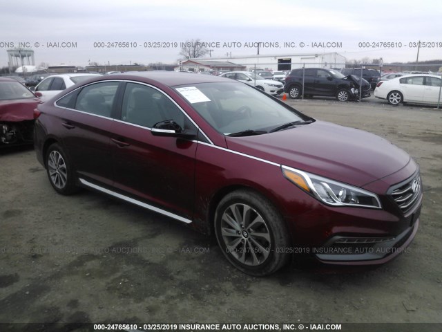 5NPE34AF1GH314017 - 2016 HYUNDAI SONATA SPORT/LIMITED RED photo 1