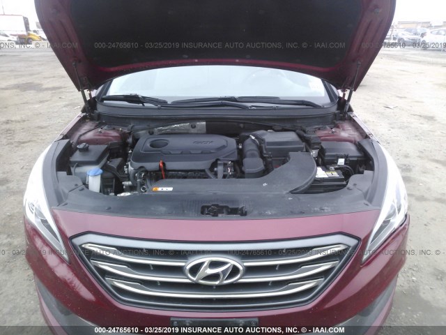 5NPE34AF1GH314017 - 2016 HYUNDAI SONATA SPORT/LIMITED RED photo 10