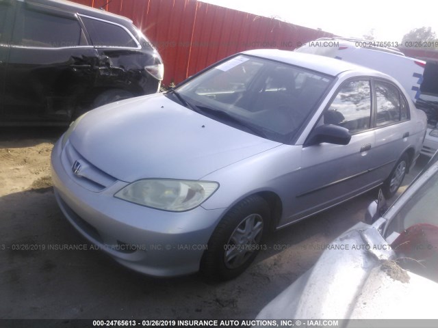 1HGES16314L005138 - 2004 HONDA CIVIC DX VP SILVER photo 2