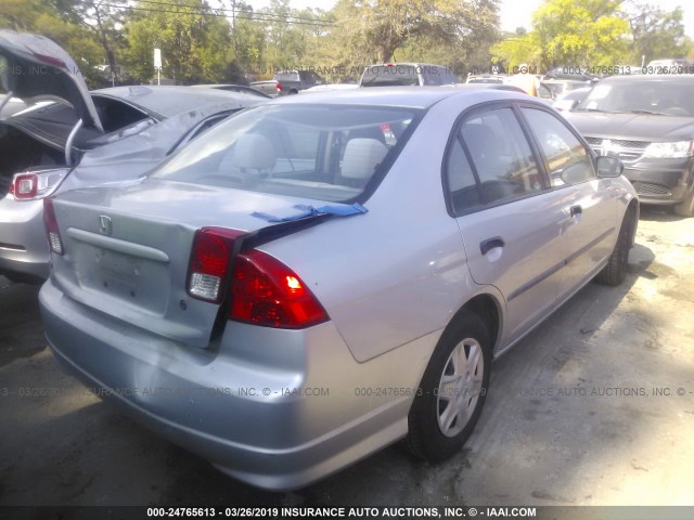 1HGES16314L005138 - 2004 HONDA CIVIC DX VP SILVER photo 4