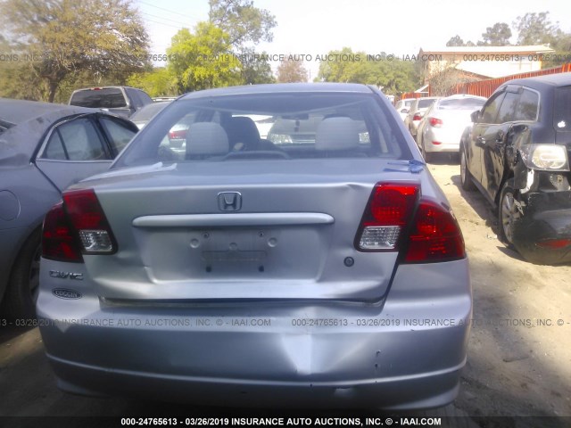 1HGES16314L005138 - 2004 HONDA CIVIC DX VP SILVER photo 6