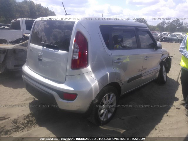 KNDJT2A67D7559214 - 2013 KIA SOUL +/!/SPORT SILVER photo 4