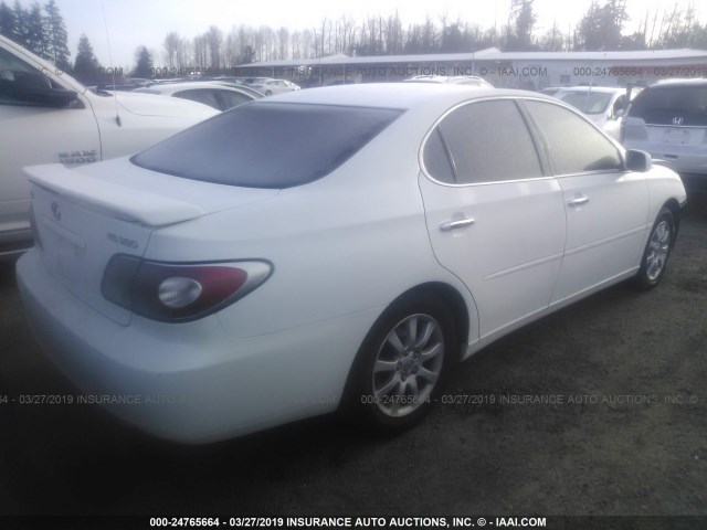 JTHBA30G445021199 - 2004 LEXUS ES 330 WHITE photo 4