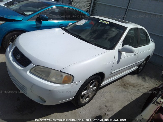 3N1BB51D01L112824 - 2001 NISSAN SENTRA SE WHITE photo 2