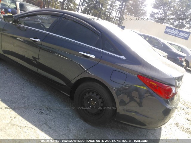 5NPEC4AC1DH598475 - 2013 HYUNDAI SONATA SE/LIMITED BLACK photo 3