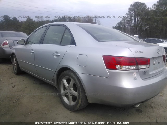 5NPEU46FX6H051269 - 2006 HYUNDAI SONATA GLS/LX SILVER photo 3