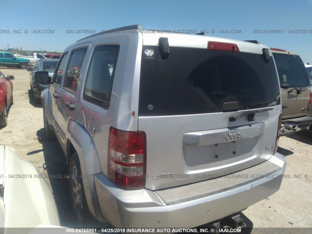 1J8GP58K38W203785 - 2008 JEEP LIBERTY LIMITED SILVER photo 3