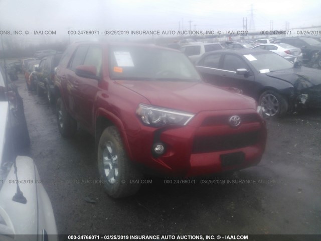 JTEBU5JR1G5300422 - 2016 TOYOTA 4RUNNER SR5 PREM/LTDL/TRAIL/TRD RED photo 1