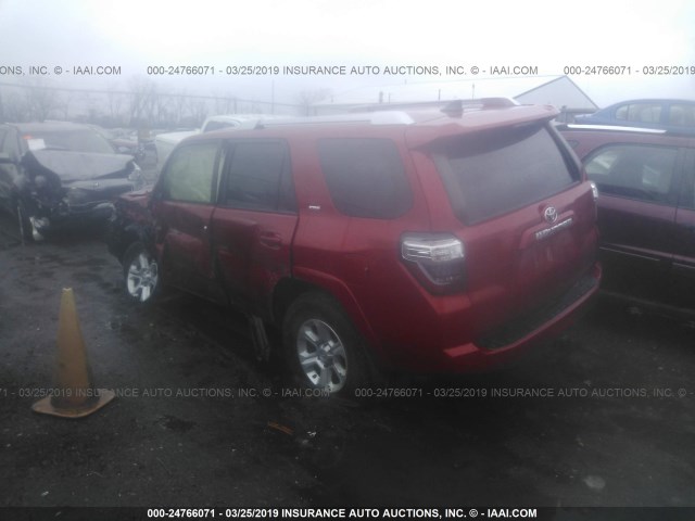 JTEBU5JR1G5300422 - 2016 TOYOTA 4RUNNER SR5 PREM/LTDL/TRAIL/TRD RED photo 3