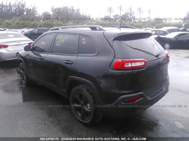 1C4PJLDB1HW561552 - 2017 JEEP CHEROKEE LIMITED BLACK photo 3