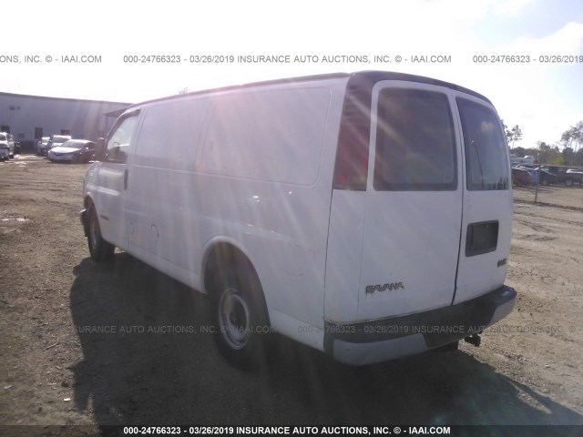 1GTFG25M011229433 - 2001 GMC SAVANA G2500 WHITE photo 3