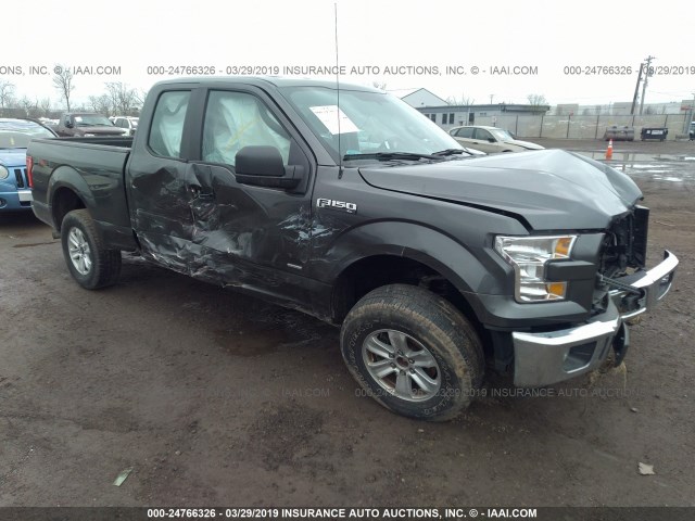 1FTEX1EP2GFC66575 - 2016 FORD F150 SUPER CAB GRAY photo 1