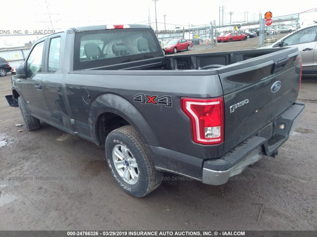 1FTEX1EP2GFC66575 - 2016 FORD F150 SUPER CAB GRAY photo 3