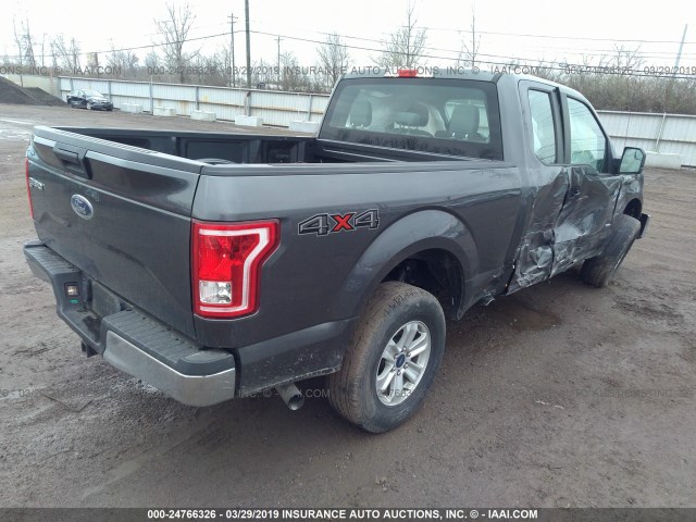 1FTEX1EP2GFC66575 - 2016 FORD F150 SUPER CAB GRAY photo 4