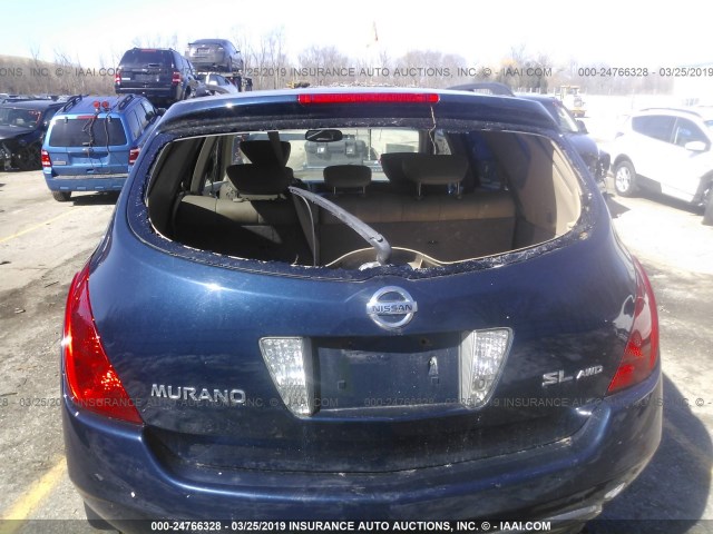 JN8AZ08WX5W442666 - 2005 NISSAN MURANO SL/SE/S BLUE photo 6