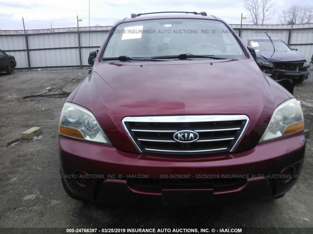 KNDJC736675681251 - 2007 KIA SORENTO EX/LX RED photo 6