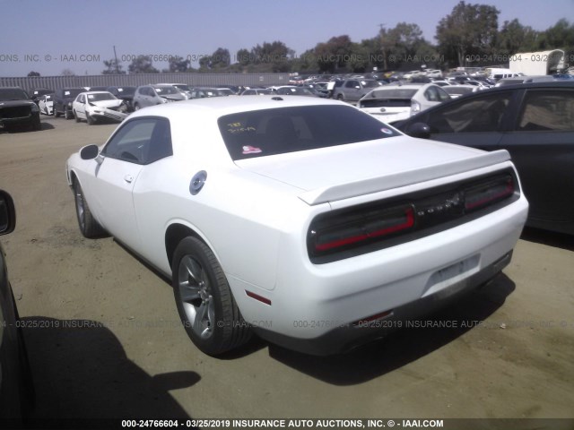 2C3CDZAG6FH711275 - 2015 DODGE CHALLENGER SXT WHITE photo 3