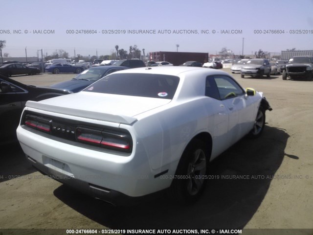 2C3CDZAG6FH711275 - 2015 DODGE CHALLENGER SXT WHITE photo 4