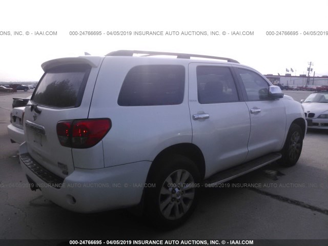 5TDDW5G13BS052511 - 2011 TOYOTA SEQUOIA PLATINUM WHITE photo 4