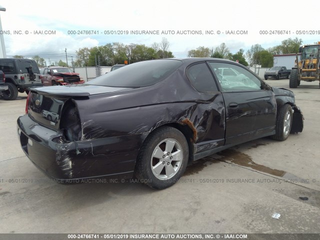 2G1WJ15K979358729 - 2007 CHEVROLET MONTE CARLO LS იასამნისფერი ფოტო 4
