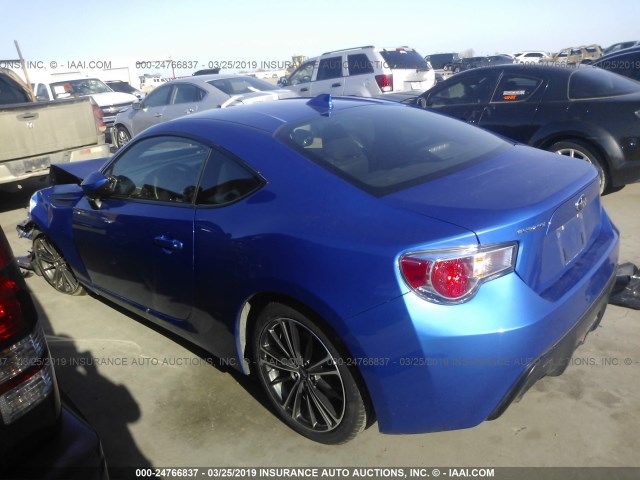 JF1ZCAB18F9603279 - 2015 SUBARU BRZ 2.0 PREMIUM BLUE photo 3