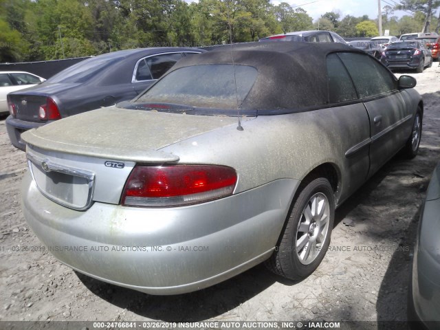 1C3EL75R64N421179 - 2004 CHRYSLER SEBRING GTC SILVER photo 4