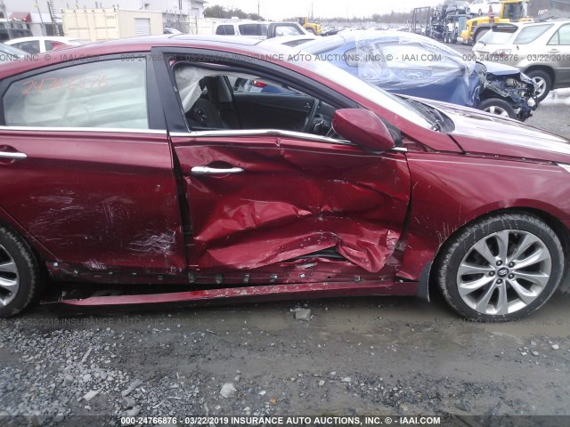 5NPEC4AC9DH573971 - 2013 HYUNDAI SONATA SE/LIMITED RED photo 6