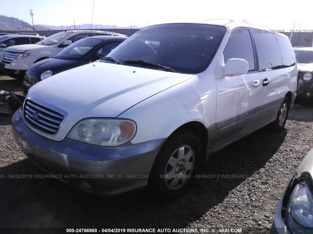 KNDUP131136443024 - 2003 KIA SEDONA EX/LX WHITE photo 2