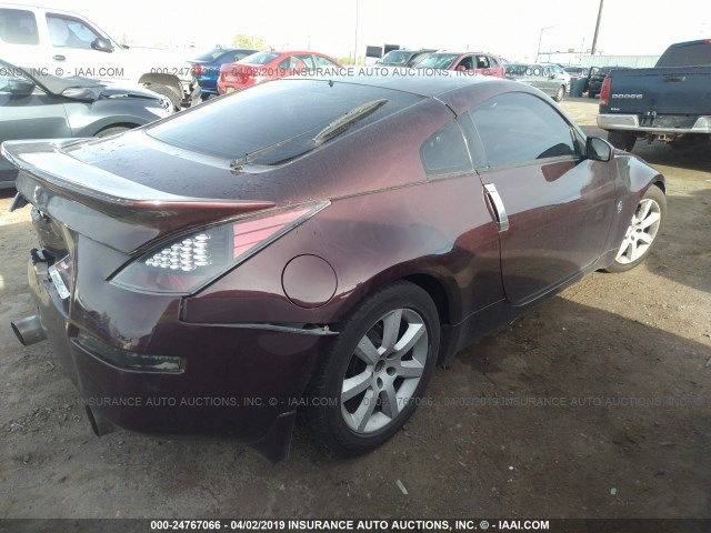 JN1AZ34D04T164381 - 2004 NISSAN 350Z COUPE PURPLE photo 4