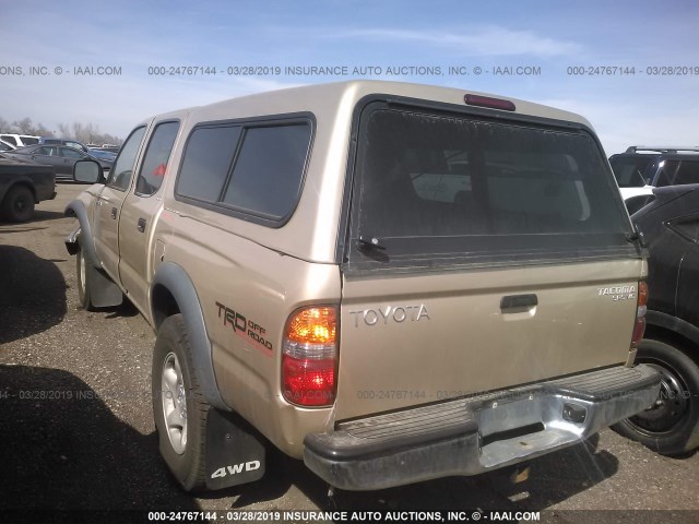 5TEHN72N61Z867572 - 2001 TOYOTA TACOMA DOUBLE CAB 金色 照片 3