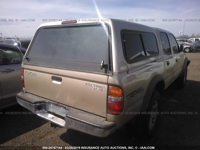 5TEHN72N61Z867572 - 2001 TOYOTA TACOMA DOUBLE CAB 金色 照片 4