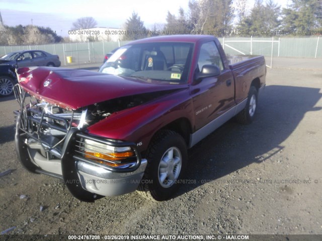 1B7FL26X9VS192757 - 1997 DODGE DAKOTA RED photo 2