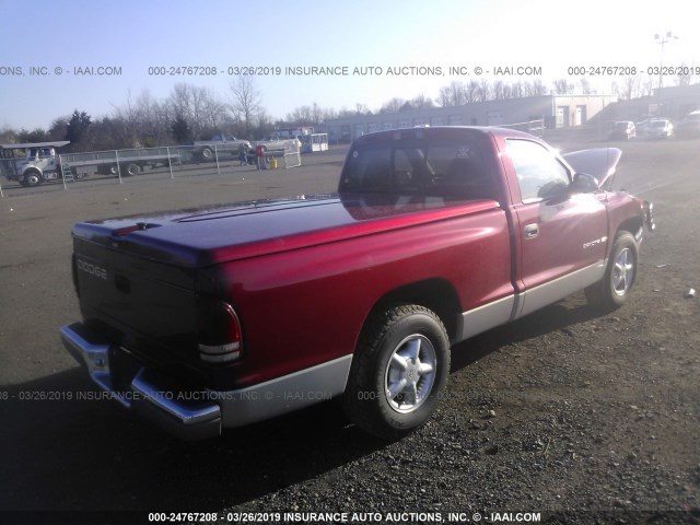 1B7FL26X9VS192757 - 1997 DODGE DAKOTA RED photo 4