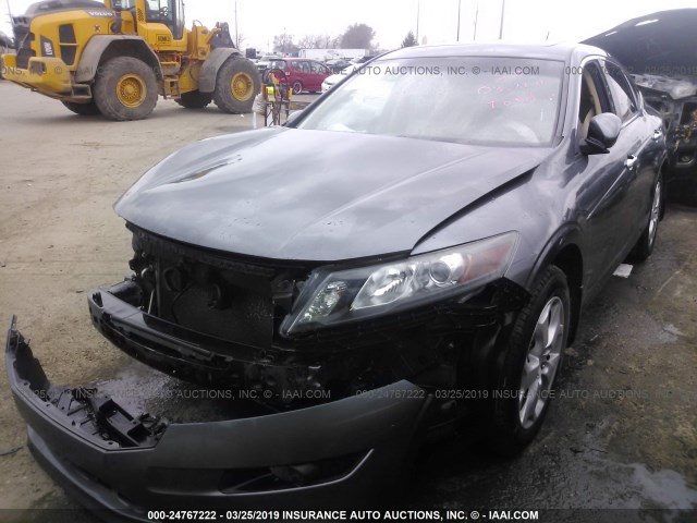 5J6TF2H5XAL006034 - 2010 HONDA ACCORD CROSSTOUR EXL GRAY photo 2