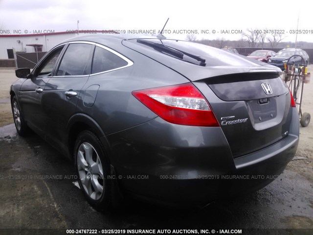 5J6TF2H5XAL006034 - 2010 HONDA ACCORD CROSSTOUR EXL GRAY photo 3