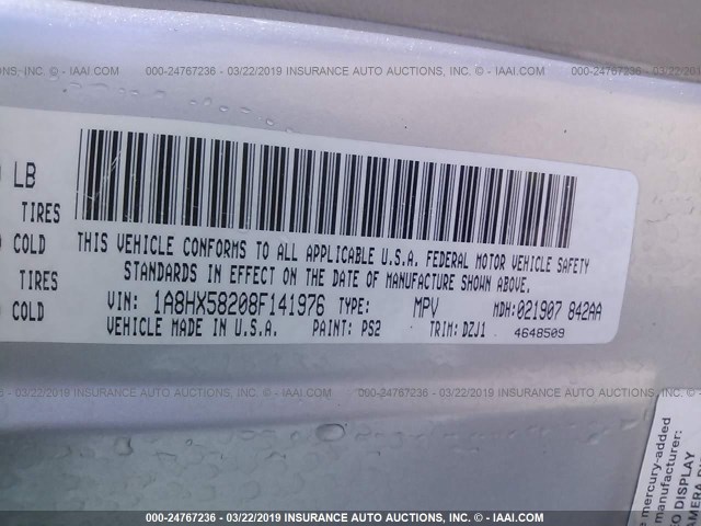 1A8HX58208F141976 - 2008 CHRYSLER ASPEN LIMITED ვერცხლისფერი ფოტო 9