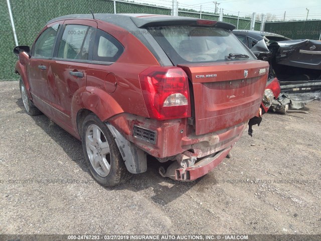 1B3HB48B17D599649 - 2007 DODGE CALIBER SXT ORANGE photo 3