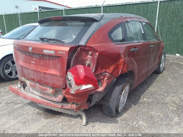 1B3HB48B17D599649 - 2007 DODGE CALIBER SXT ORANGE photo 4