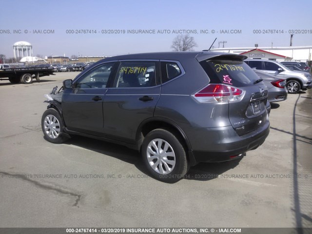 JN8AT2MV8GW140046 - 2016 NISSAN ROGUE S/SL/SV GRAY photo 3