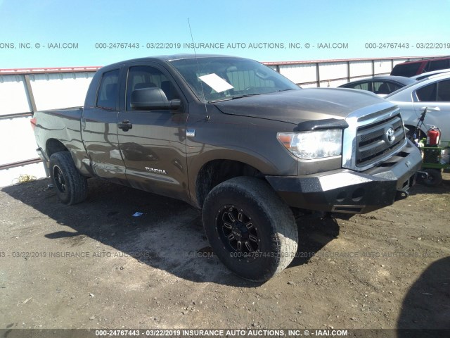 5TFUM5F14AX002183 - 2010 TOYOTA TUNDRA DOUBLE CAB SR5 GRAY photo 1