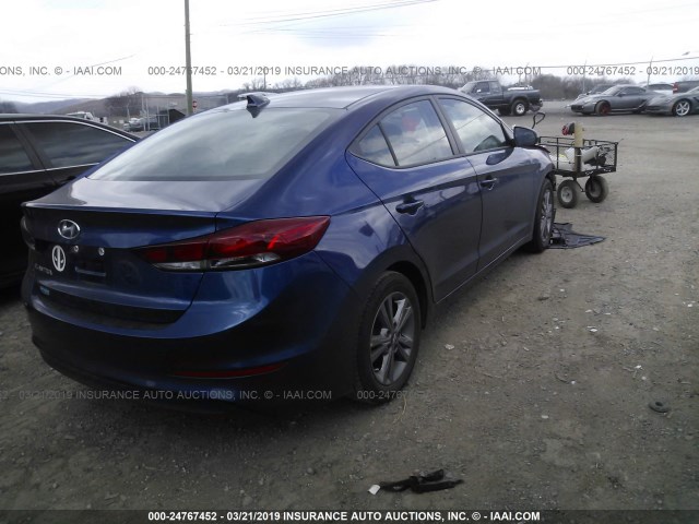 5NPD84LF6HH135242 - 2017 HYUNDAI ELANTRA SE/VALUE/LIMITED BLUE photo 4