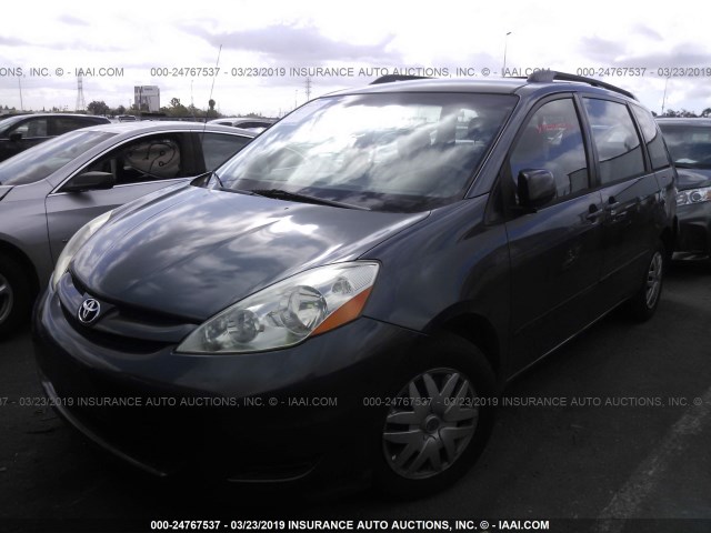 5TDZK23C07S002650 - 2007 TOYOTA SIENNA CE/LE BLUE photo 2