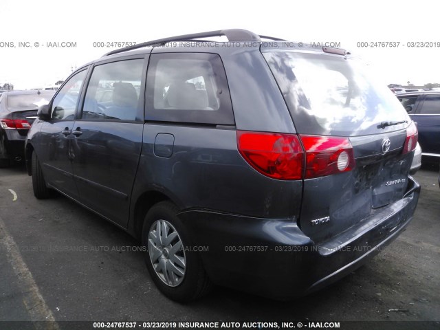 5TDZK23C07S002650 - 2007 TOYOTA SIENNA CE/LE BLUE photo 3