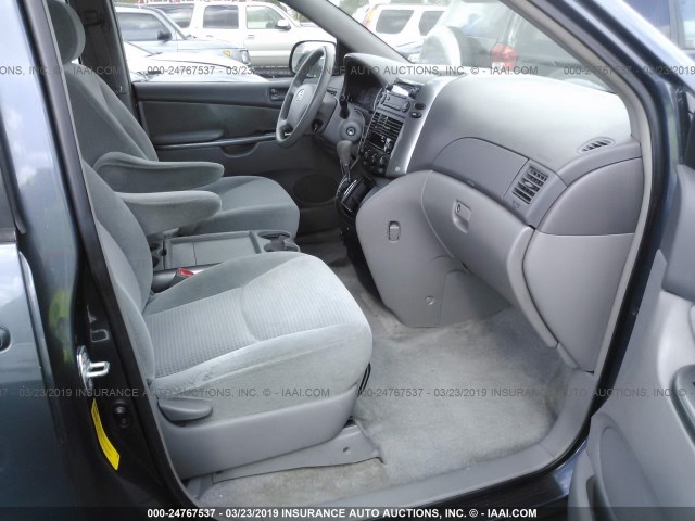 5TDZK23C07S002650 - 2007 TOYOTA SIENNA CE/LE BLUE photo 5